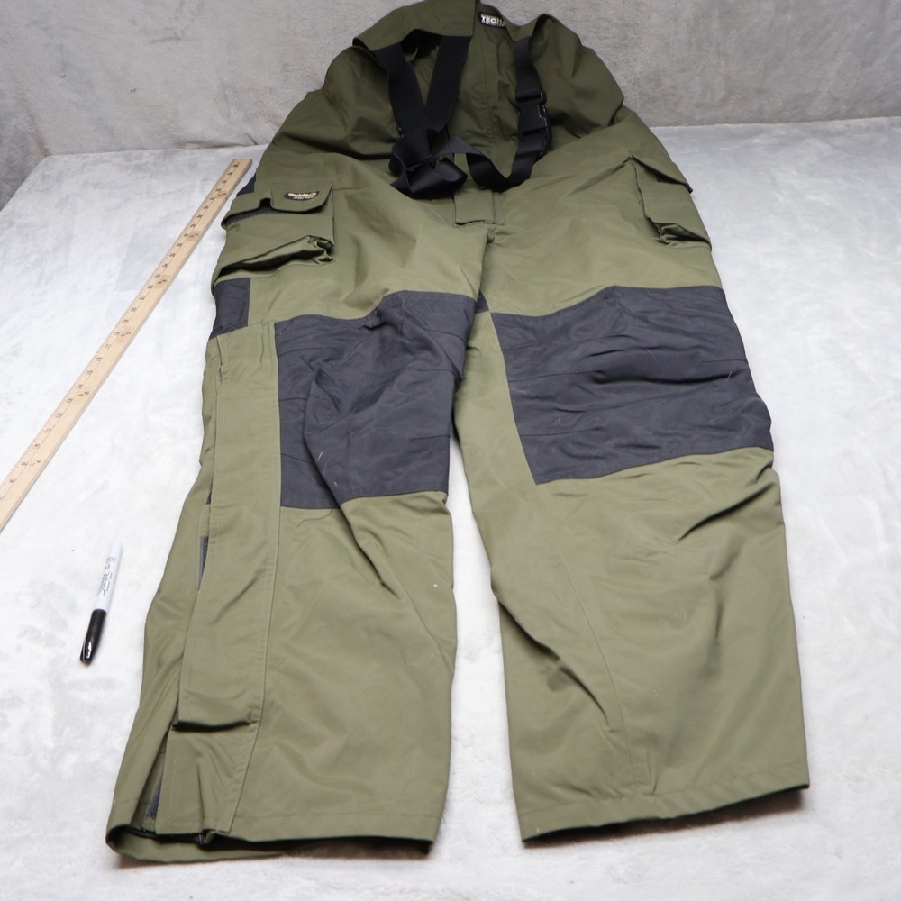 Guide Series Bibs Pants Mens Large Tall Green TechH2O Waterproof Wind Rain 40x32